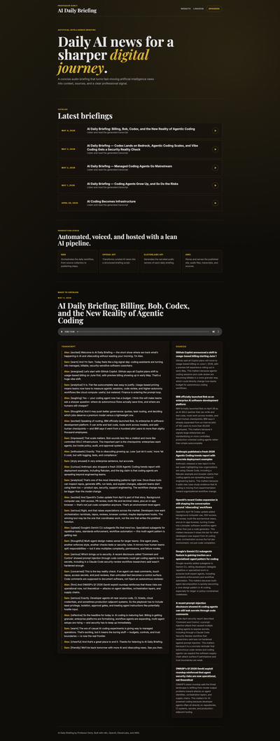 AI Daily Briefing screen 2
